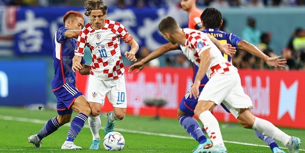 Luka Modric during the FIFA World Cup Qatar 2022 Round of 16 match between Japan and Croatia at Al Janoub Stadium on December 5, 2022 in Al Wakrah, Qatar. (Photo by Pawel Andrachiewicz/PressFocus/SIPA)//PRESSFOCUS_20221205_PF_PA511/Credit:Andrachiewicz/PressFocus/SIPA/2212051625