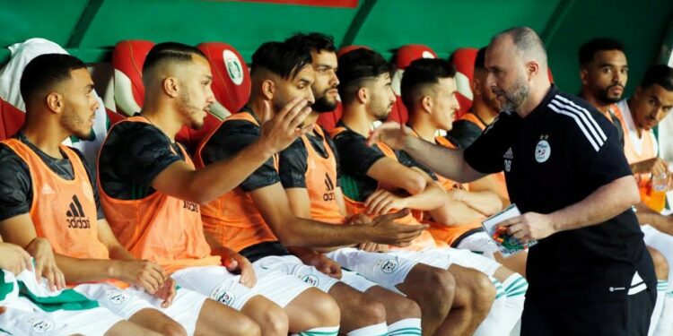 Algerian coach Djamel Belmadi during the 2023 Africa Cup of Nations qualifying soccer match between Algeria and Uganda at the July 5, 1962 stadium in Algiers, Algeria, June 4, 2022. (Photo by APP/NurPhoto via Getty Images)