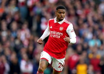 Arsenal's Reiss Nelson during the Premier League match at the Emirates Stadium, London. Picture date: Sunday October 30, 2022.