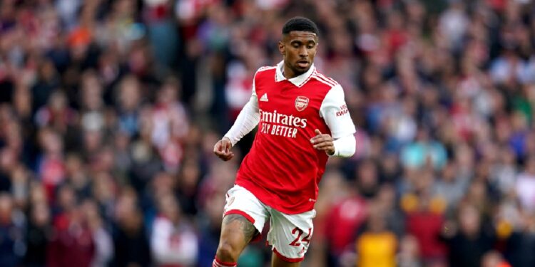 Arsenal's Reiss Nelson during the Premier League match at the Emirates Stadium, London. Picture date: Sunday October 30, 2022.