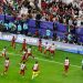 Soccer Football - AFC Asian Cup - Final - Jordan v Qatar - Lusail Stadium, Lusail, Qatar - February 10, 2024 Qatar's Akram Afif celebrates scoring their third goal with teammates and completing his hat-trick REUTERS/Rula Rouhana