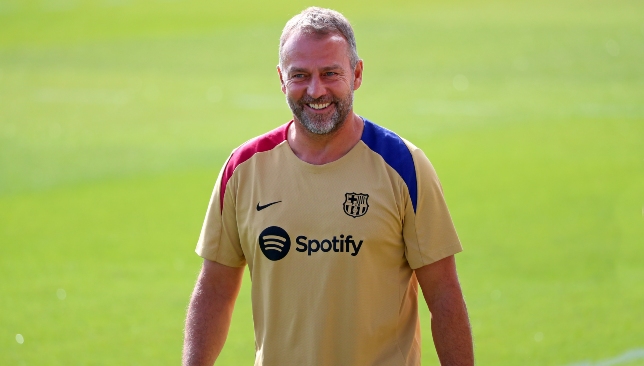 Hansi Flick is participating in the FC Barcelona training session in Barcelona, Spain, on July 19, 2024. (Photo by Joan Valls/Urbanandsport /NurPhoto)
