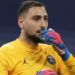 MADRID, SPAIN - MARCH 09: Goalkeeper Gianluigi Donnarumma of Paris Saint-Germain reacts during the UEFA Champions League Round Of Sixteen Leg Two match between Real Madrid and Paris Saint-Germain at Estadio Santiago Bernabeu on March 09, 2022 in Madrid, Spain. (Photo by Gonzalo Arroyo Moreno/Getty Images)
