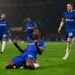 LONDON, ENGLAND - NOVEMBER 12: Nicolas Jackson of Chelsea celebrates after scoring the team's third goal during the Premier League match between Chelsea FC and Manchester City at Stamford Bridge on November 12, 2023 in London, England. (Photo by Darren Walsh/Chelsea FC via Getty Images)