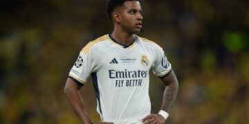 LONDON, ENGLAND - JUNE 1: Rodrygo of Real Madrid during the UEFA Champions League 2023/24 final match between Borussia Dortmund v Real Madrid CF at Wembley Stadium on June 1, 2024 in London, England. (Photo by Joe Prior/Visionhaus via Getty Images) ***Local Caption*** Rodrygo