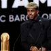 Barcelona's Spanish forward Lamine Yamal speaks after receiving the Kopa Trophy for the best under-21 player during the 2025 Ballon d'Or France Football award ceremony at the Theatre du Chatelet in Paris on September 22, 2025. (Photo by Franck FIFE / AFP)