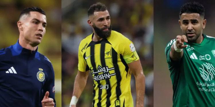رياض محرز رفقة بنزيما وكريستيانو